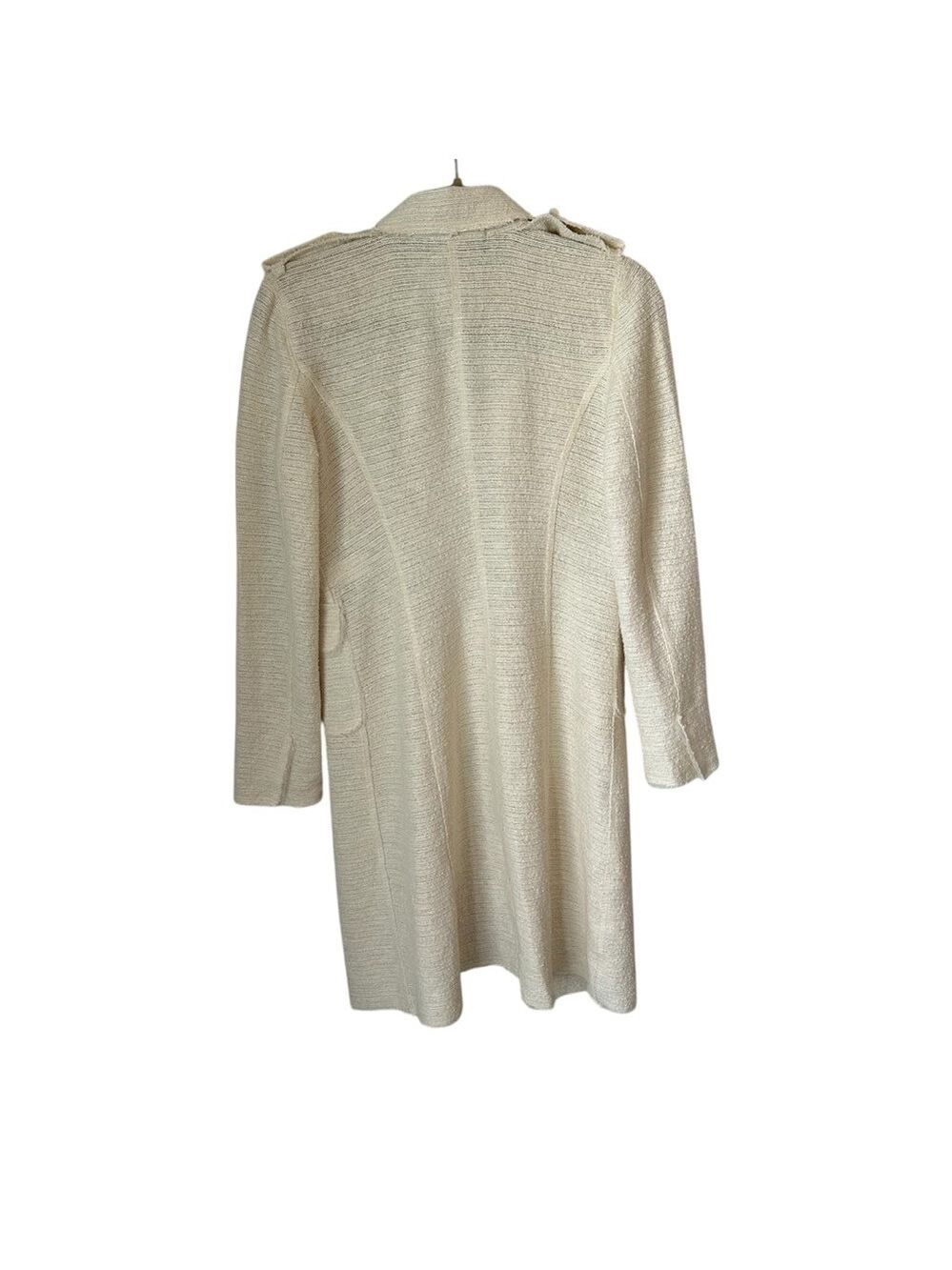 Zara Woman S Small Cotton Duster, Creamy White, Epaulettes, Unfinished Edging - Picture 2 of 5